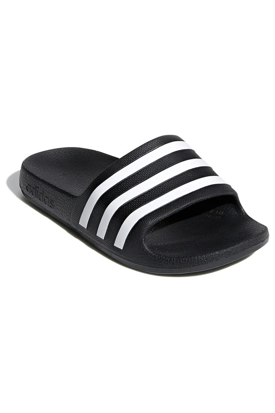 Adidas Adilette Aqua K – Schwarze Pantoletten mit goldenen Details