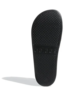 Adidas Adilette Aqua Schwarze Pantoletten mit weißen Bändern
