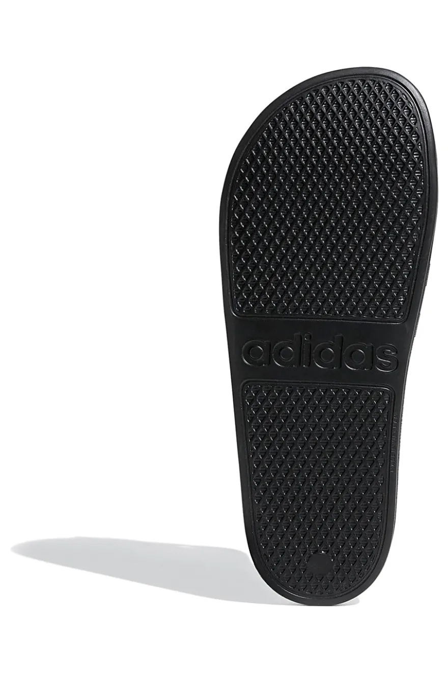 Adidas Adilette Aqua Schwarze Pantoletten mit weißen Bändern