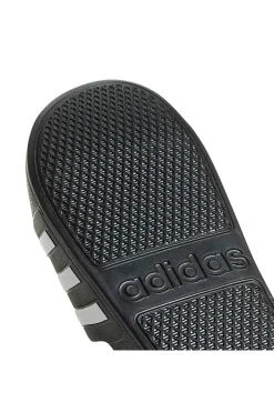 Adidas Adilette Aqua Schwarze Pantoletten mit weißen Bändern