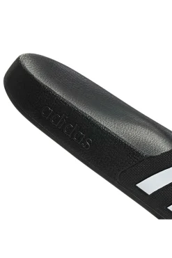 Adidas Adilette Aqua Schwarze Pantoletten mit weißen Bändern