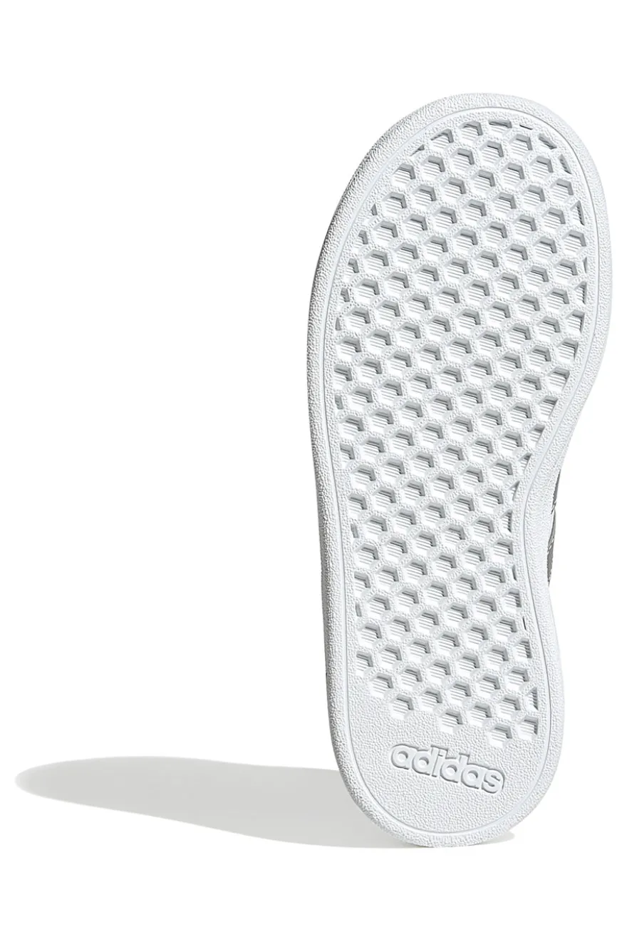 Adidas Grand Court 2 K – Weiße Sneakers mit silbernen Streifen