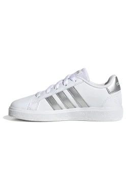 Adidas Grand Court 2 K – Weiße Sneakers mit silbernen Streifen