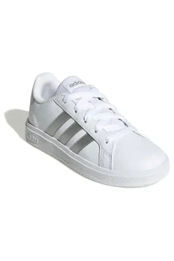 Adidas Grand Court 2 K – Weiße Sneakers mit silbernen Streifen