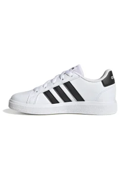 Adidas Grand Court 2 K Weiße Sneakers mit schwarzen Streifen