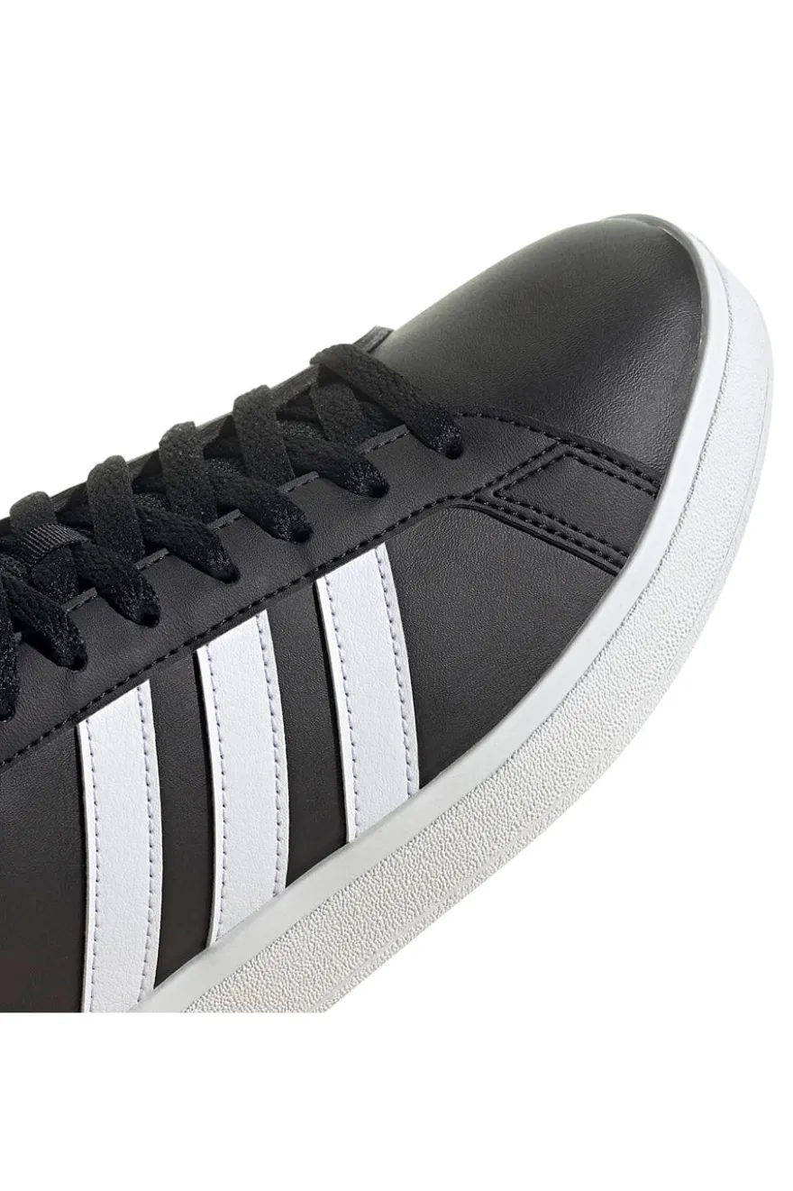 Adidas Grand Court Base 2 Schwarze Sneaker mit weißen 3-Streifen