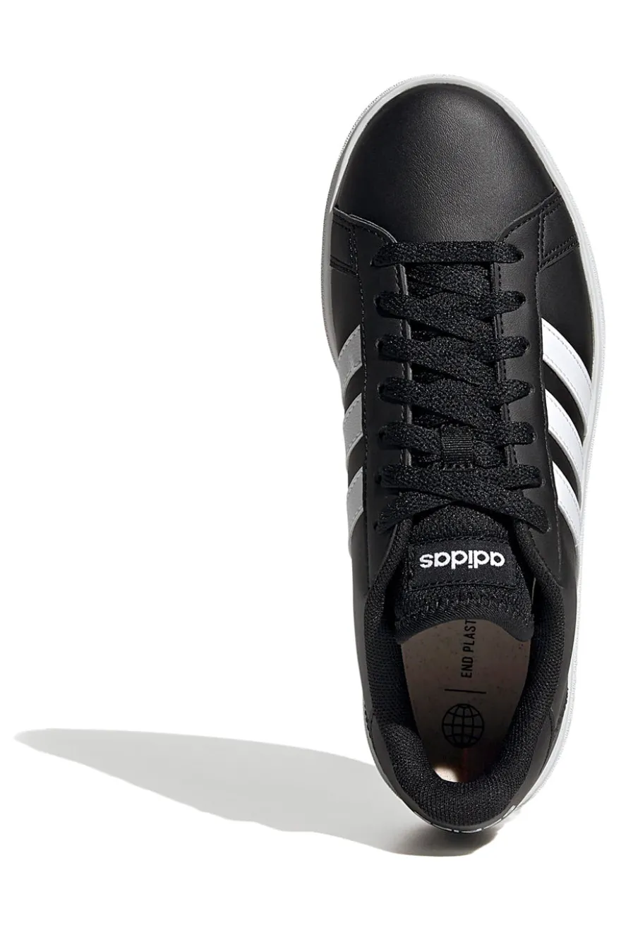 Adidas Grand Court Base 2 Schwarze Sneaker mit weißen 3-Streifen