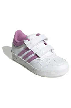 Adidas Hoops 4.0 CF C Sneaker in Weiß und Lila mit Klettverschluss