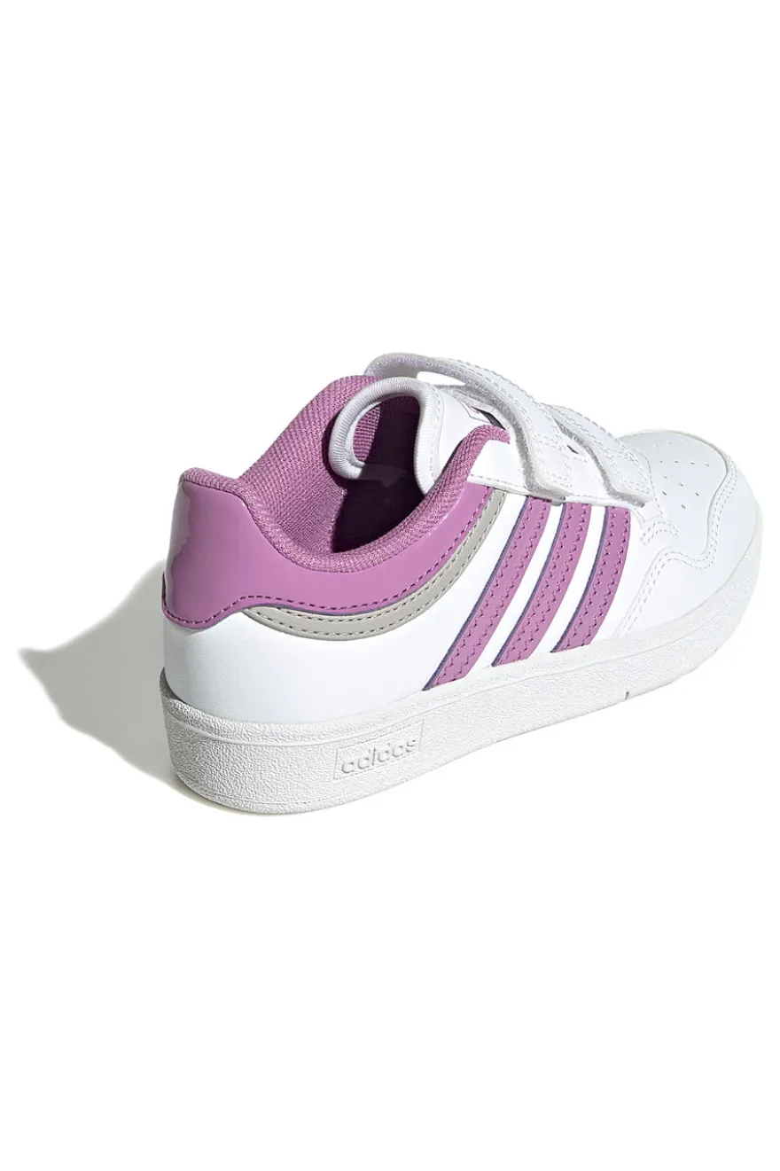 Adidas Hoops 4.0 CF C Sneaker in Weiß und Lila mit Klettverschluss