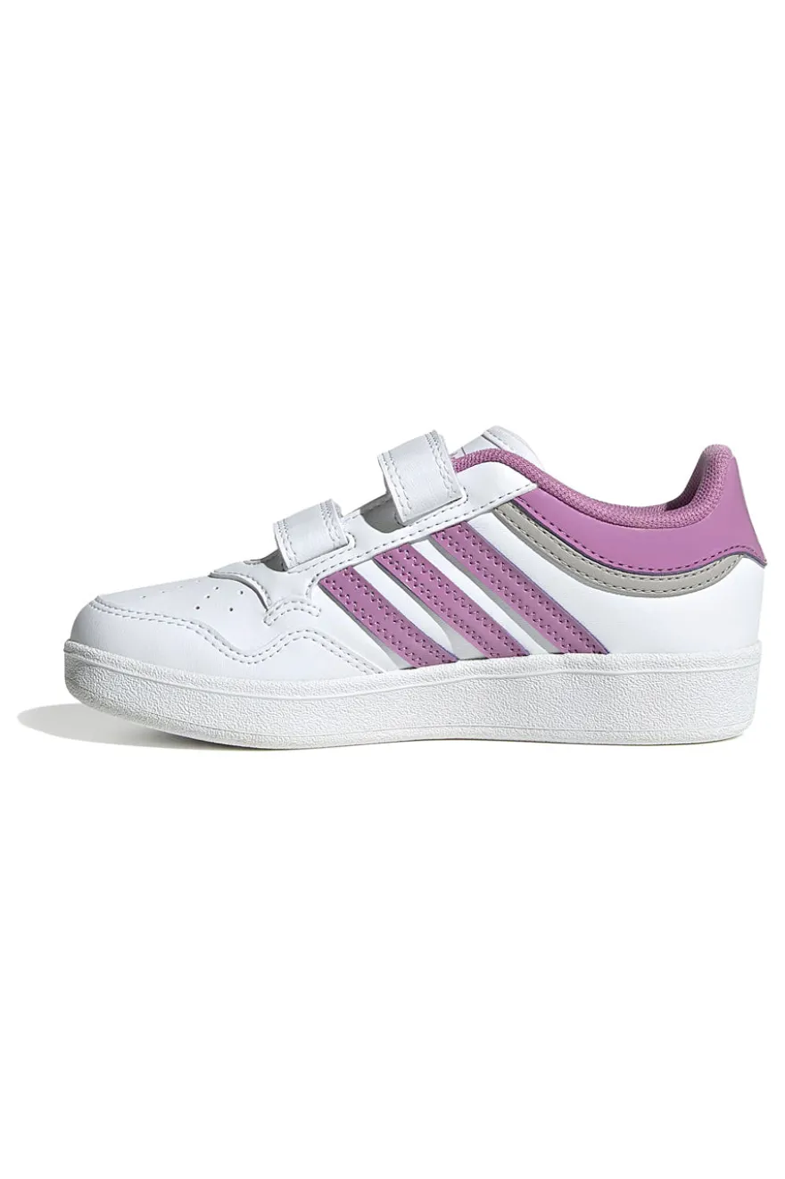 Adidas Hoops 4.0 CF C Sneaker in Weiß und Lila mit Klettverschluss