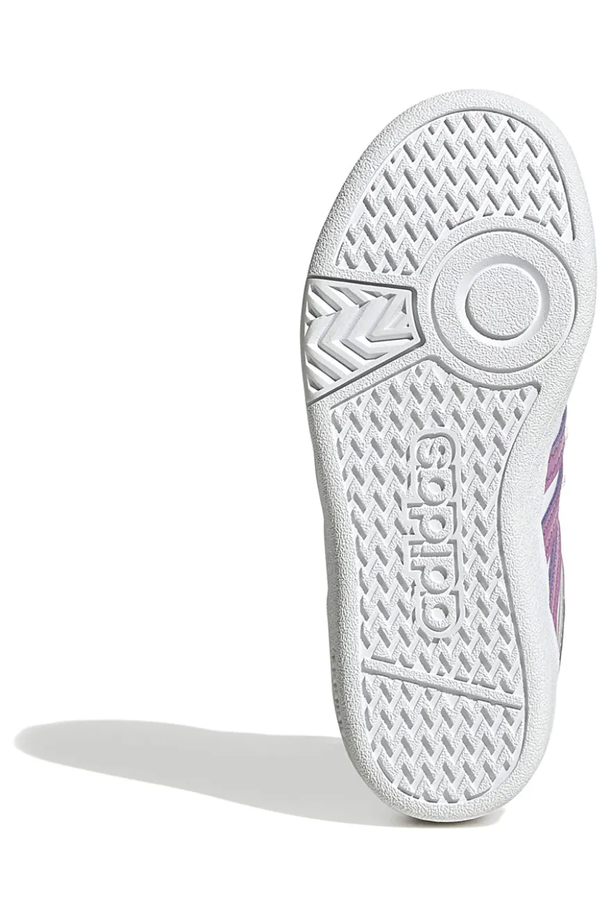 Adidas Hoops 4.0 CF C Sneaker in Weiß und Lila mit Klettverschluss