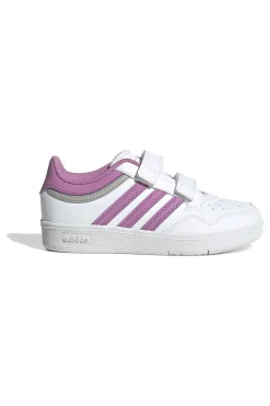 Adidas Hoops 4.0 CF C Sneaker in Weiß und Lila mit Klettverschluss