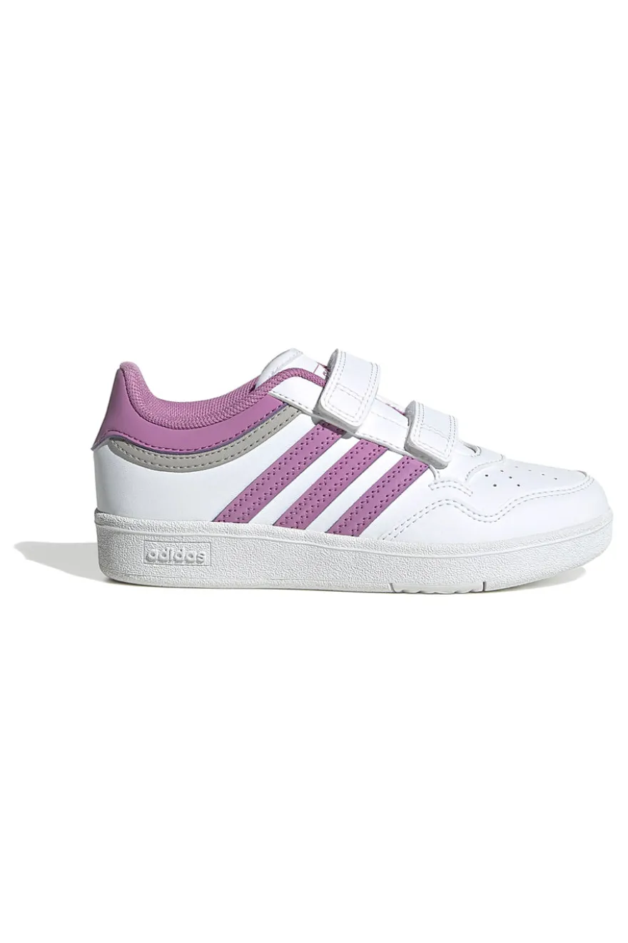 Adidas Hoops 4.0 CF C Sneaker in Weiß und Lila mit Klettverschluss