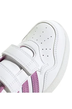 Adidas Hoops 4.0 CF C Sneaker in Weiß und Lila mit Klettverschluss