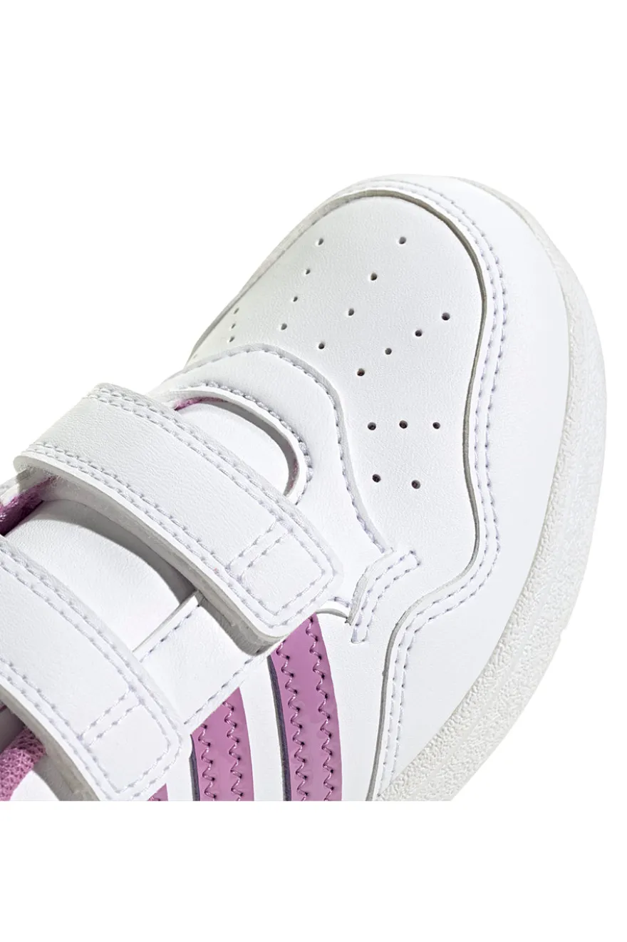 Adidas Hoops 4.0 CF C Sneaker in Weiß und Lila mit Klettverschluss