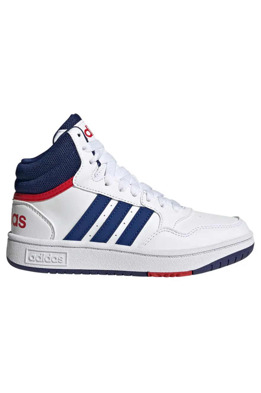 Adidas Hoops 3.0 Mid K Weiße hohe Turnschuhe