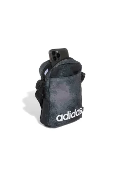 Adidas LIN G ORG Schultertasche mit Washed-Effekt, schwarz