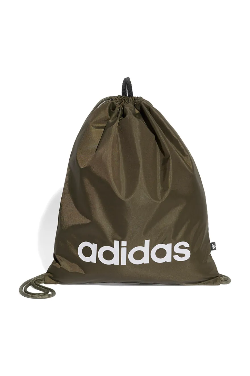 Adidas Linear Gymsack, grüner Turnbeutel mit Frontlogo