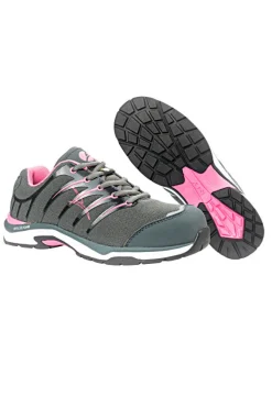 Albatros Twist Pink WNS Low S1P ESD HRO SRC Sicherheitsschuhe in Grau und Rosa
