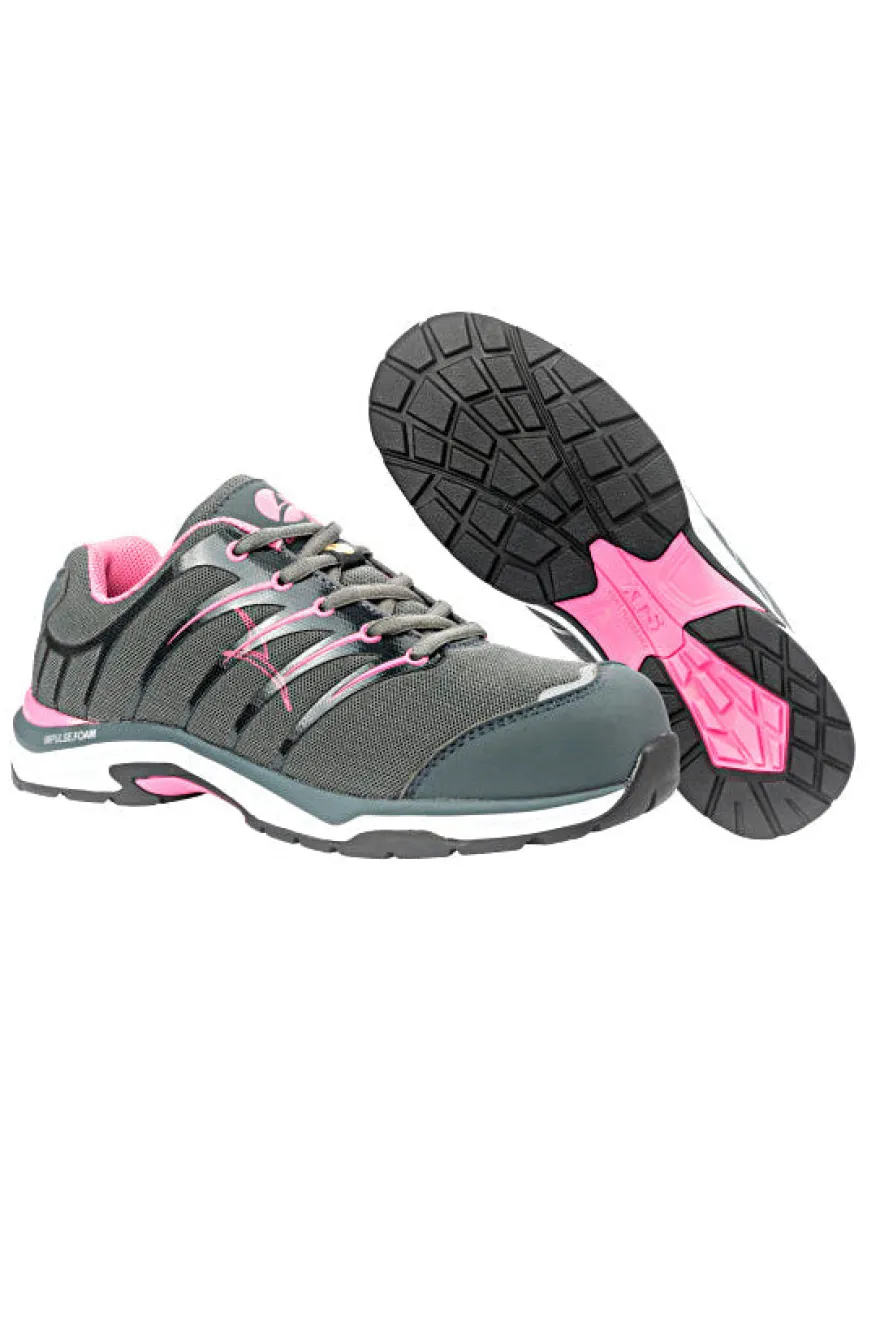 Albatros Twist Pink WNS Low S1P ESD HRO SRC Sicherheitsschuhe in Grau und Rosa