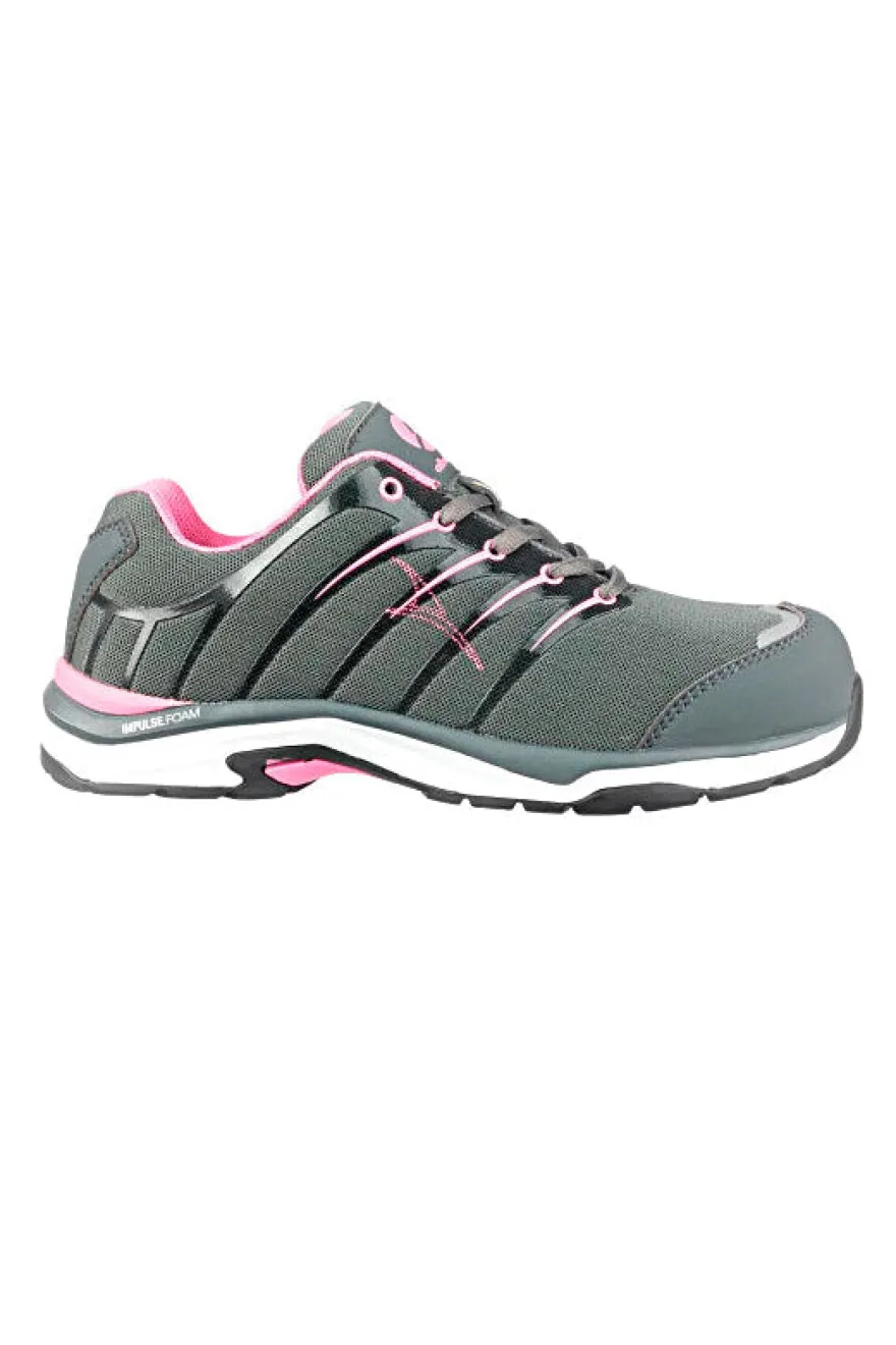 Albatros Twist Pink WNS Low S1P ESD HRO SRC Sicherheitsschuhe in Grau und Rosa