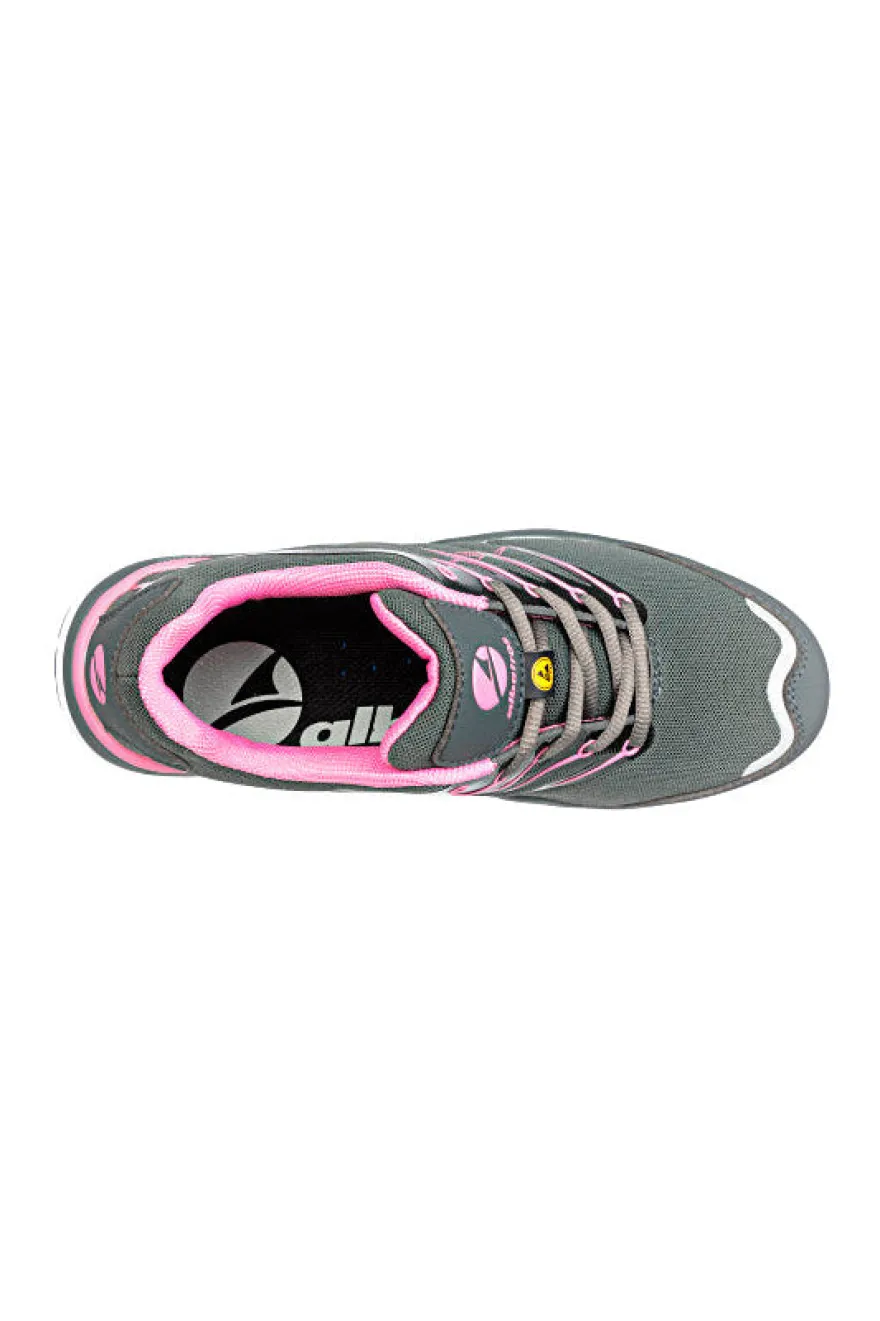 Albatros Twist Pink WNS Low S1P ESD HRO SRC Sicherheitsschuhe in Grau und Rosa