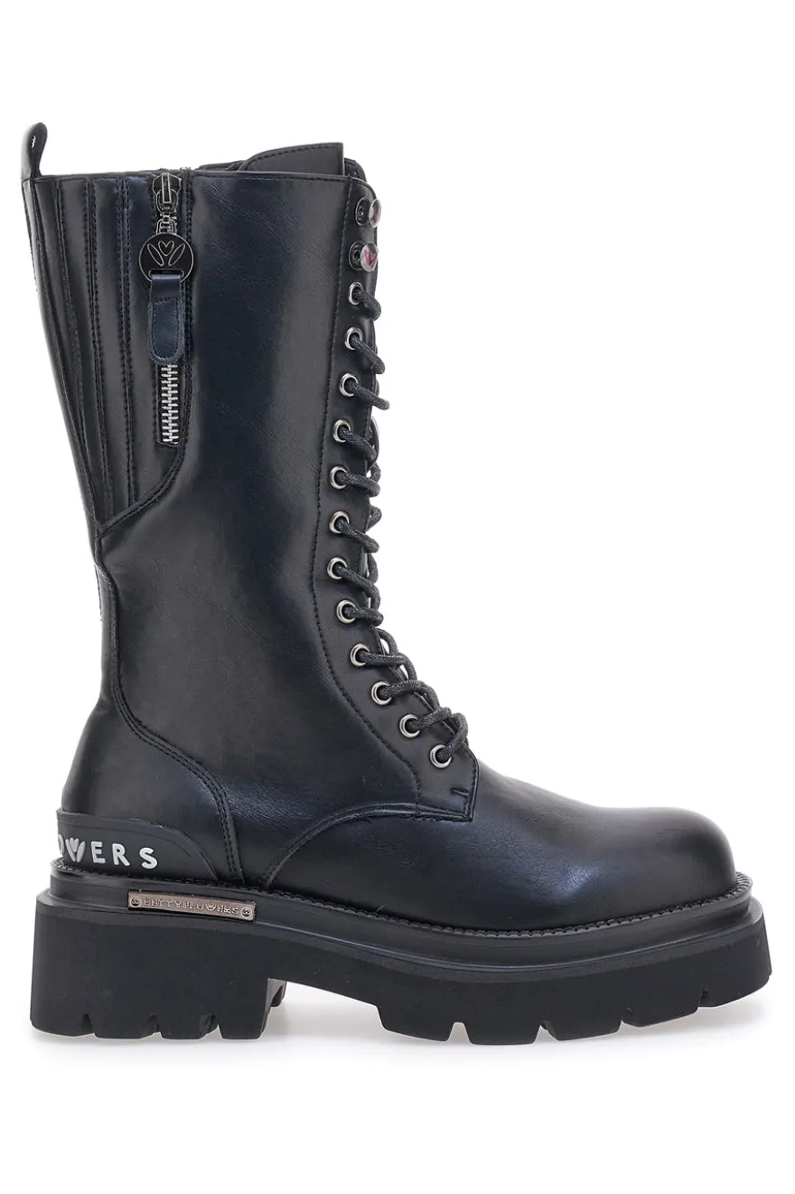 Alfini Neri Alti con Cerniera BETTYFLOWERS 121