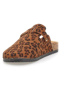 Altemberg 1106 Leopard Print Buckle Sabot Slippers