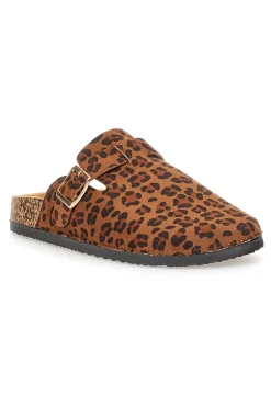 Altemberg 1106 Leopard Print Buckle Sabot Slippers