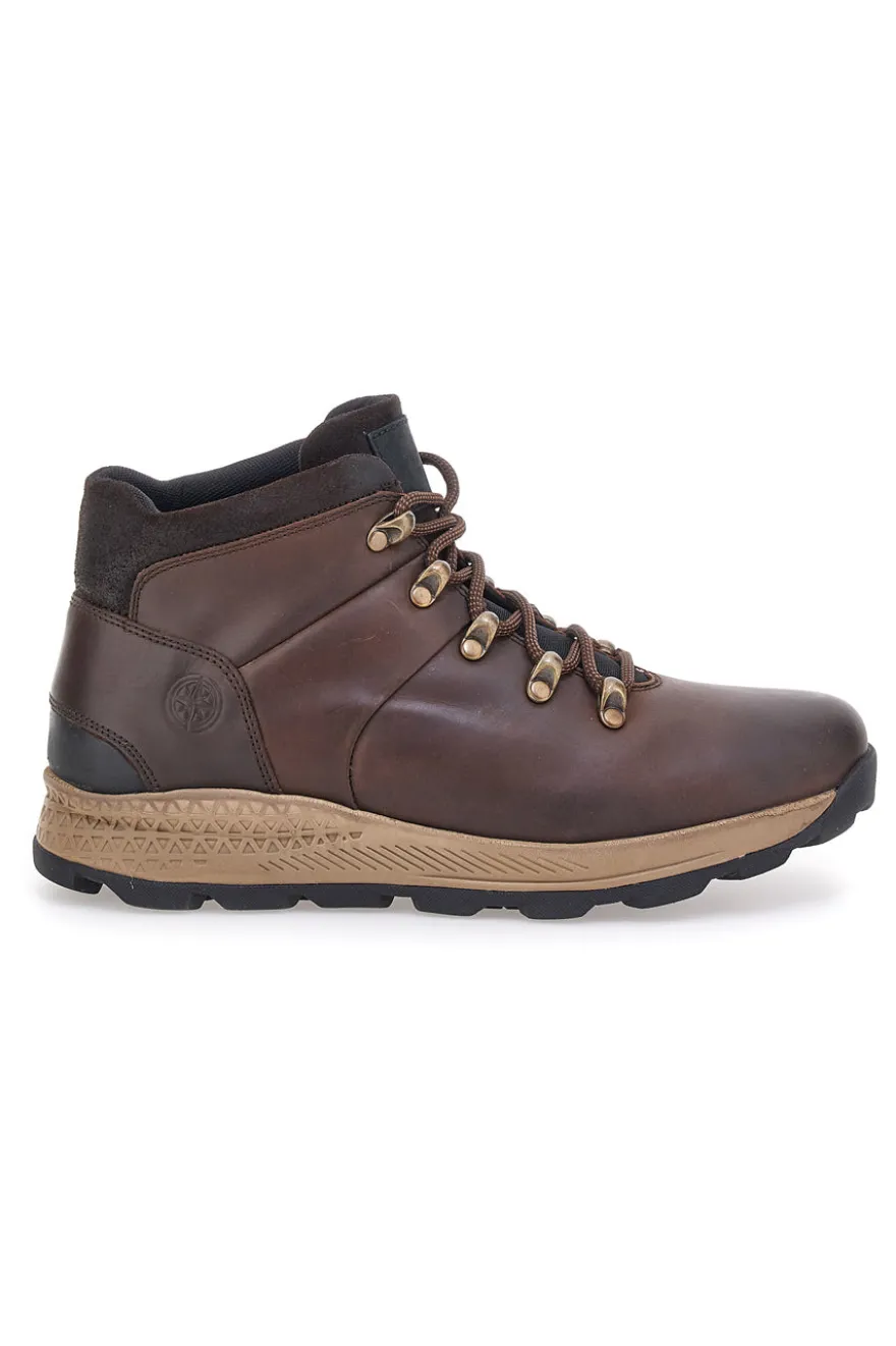 Andrea Bruni H505HECTOR Braune Trekkingstiefel mit zweifarbiger Sohle