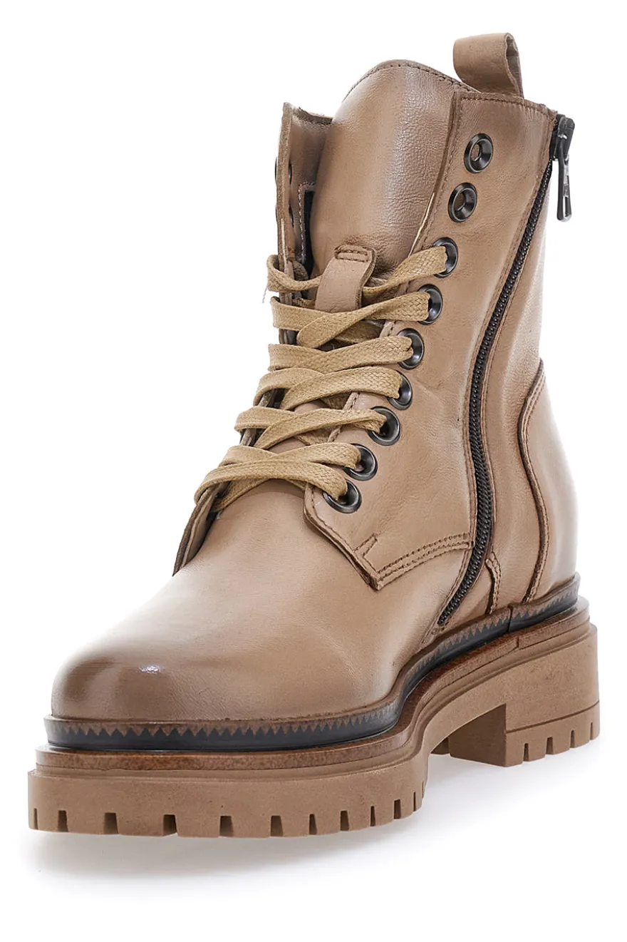 Anfibi Beige In Vera Pelle Pittarello Must Have T60209