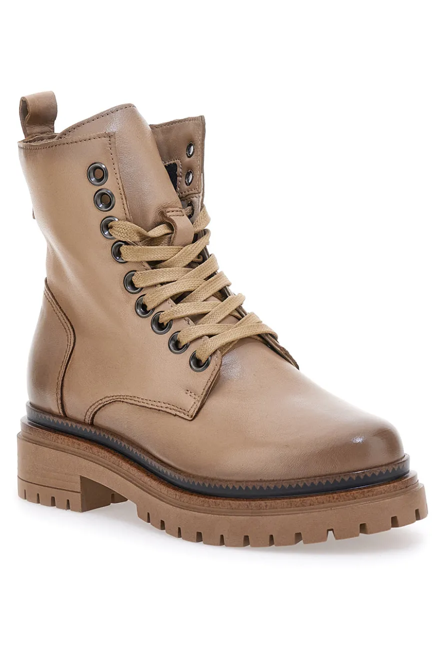Anfibi Beige In Vera Pelle Pittarello Must Have T60209