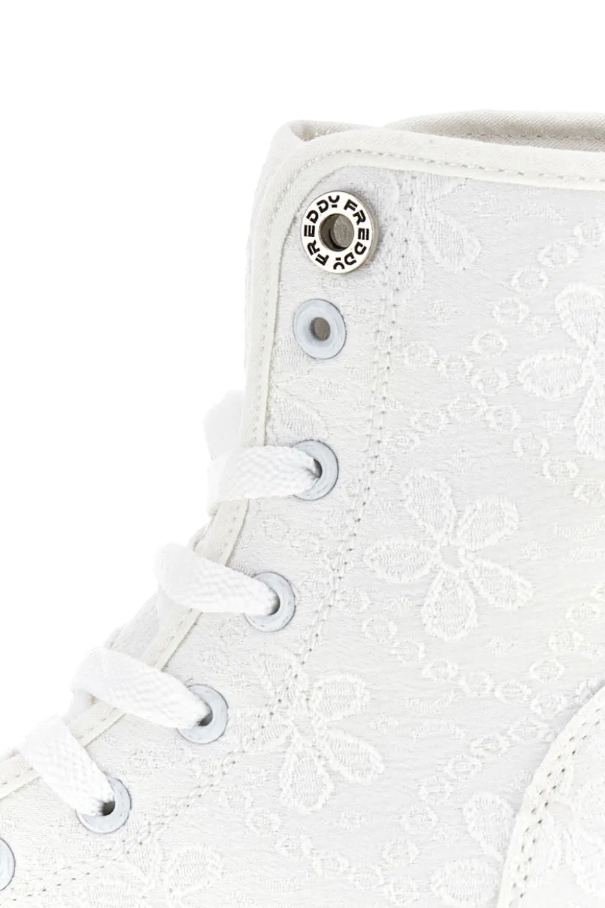 Anfibi bianchi platform tomaia ricamata Freddy S2617FY7691