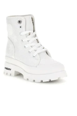 Anfibi bianchi platform tomaia ricamata Freddy S2617FY7691