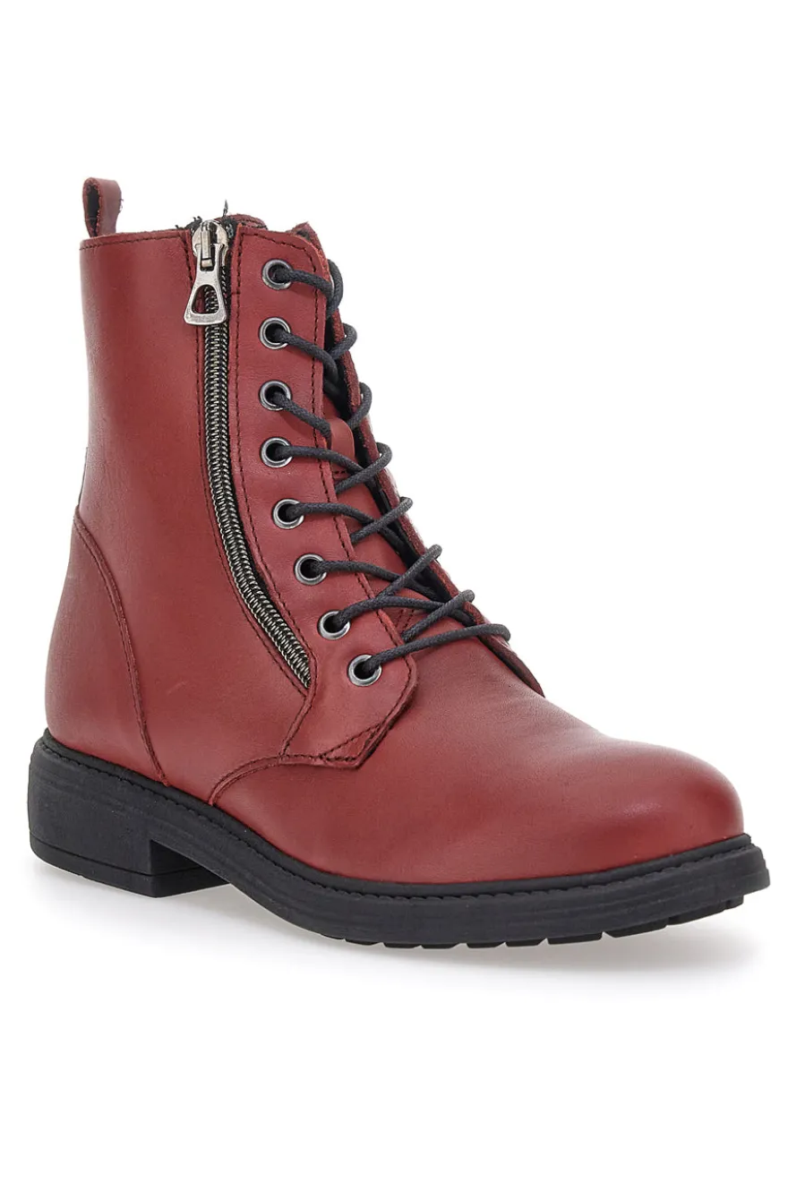 Anfibi bordeaux con cerniera laterale Pittarello Glam 4532385