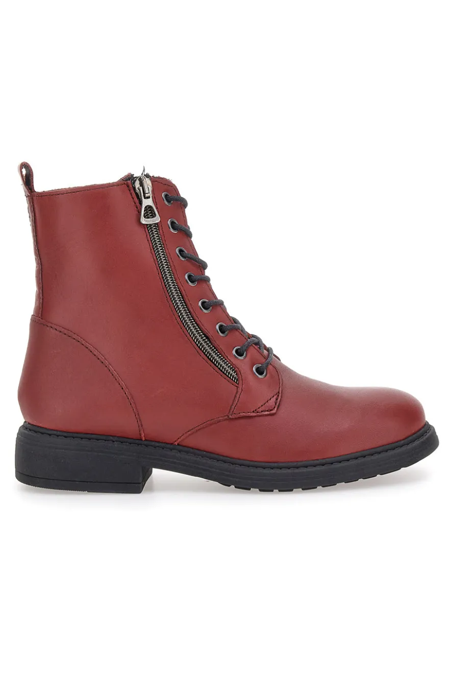 Anfibi bordeaux con cerniera laterale Pittarello Glam 4532385