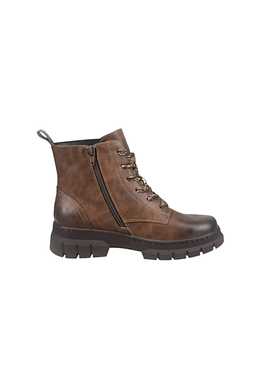 Anfibi marroni caldi con zip e suola carrarmato Bagatt D35ANC355000