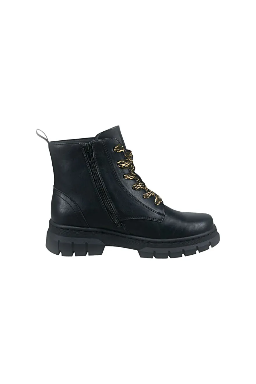 Anfibi neri caldi con zip e suola carrarmato Bagatt D35ANC355000