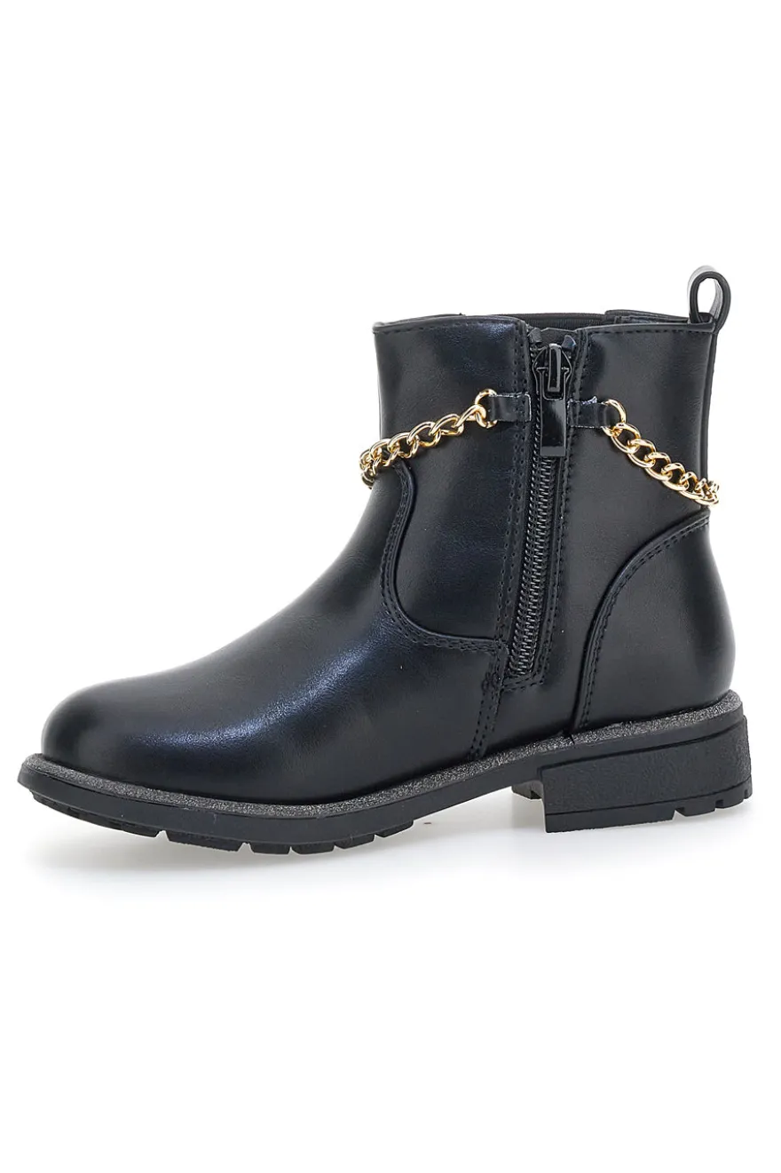 Anfibi neri con catena decorativa Grazia Girl 456456