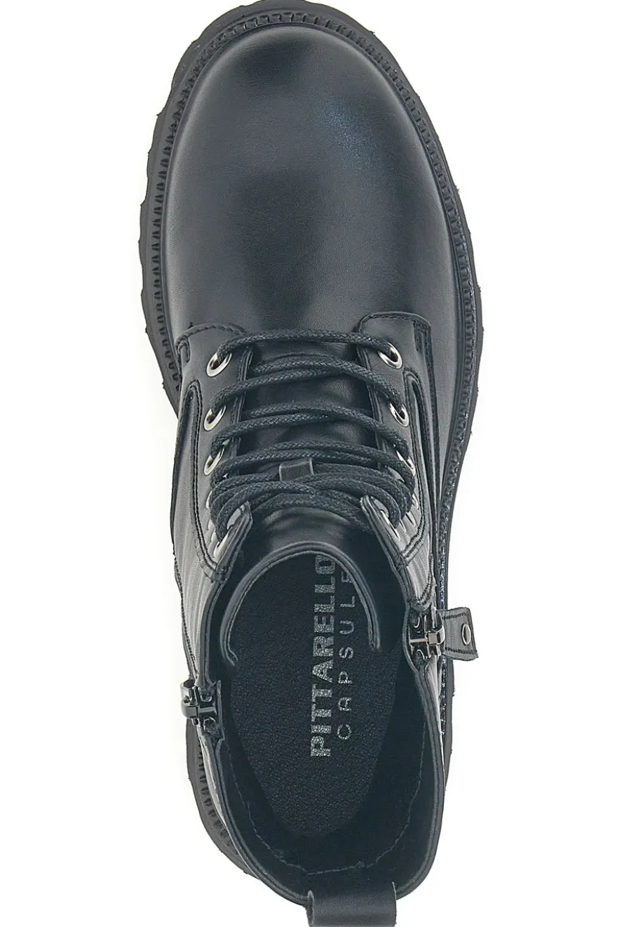 Anfibi neri con fondo carrarmato e zip laterale Pittarello Capsule BT251123019