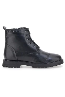 Anfibi Neri in vera pelle con borchie Prima Riga 503