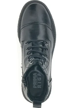 Anfibi Neri in vera pelle con borchie Prima Riga 503