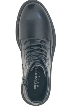 Anfibi neri minimal con fondo carrarmato Pittarello Capsule BT23059037