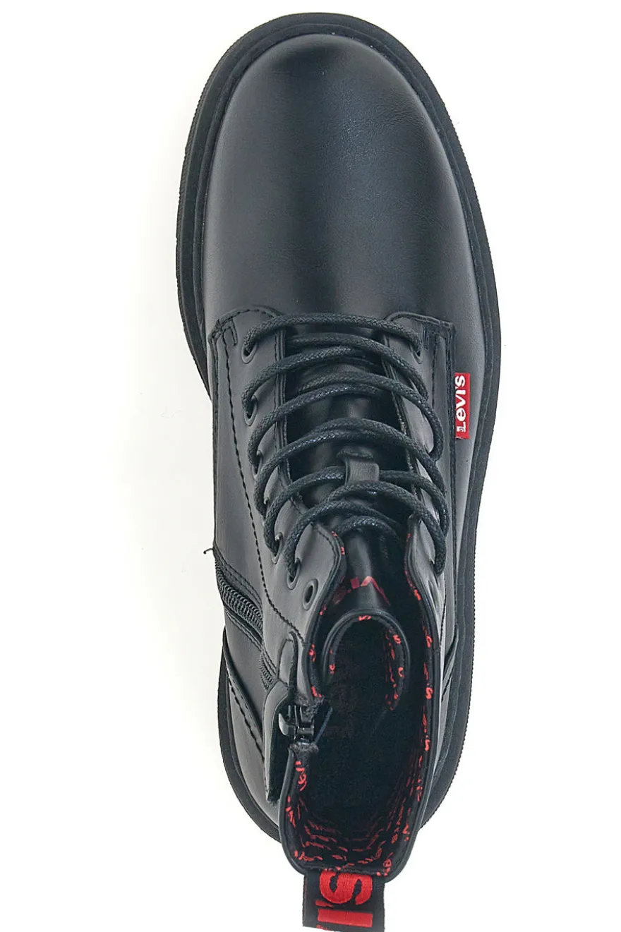 Anfibi neri platform con zip laterale e dettagli logati Levi's VCOO0021S