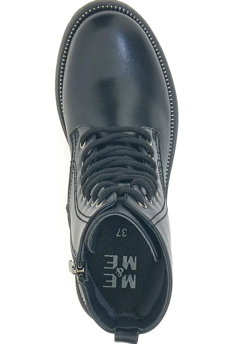 Anfibi neri stringati con zip laterale Me & Me 3002