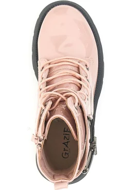 Anfibi Rosa effetto Vernice con Fibbia Decorativa GRAZIE 39P248W