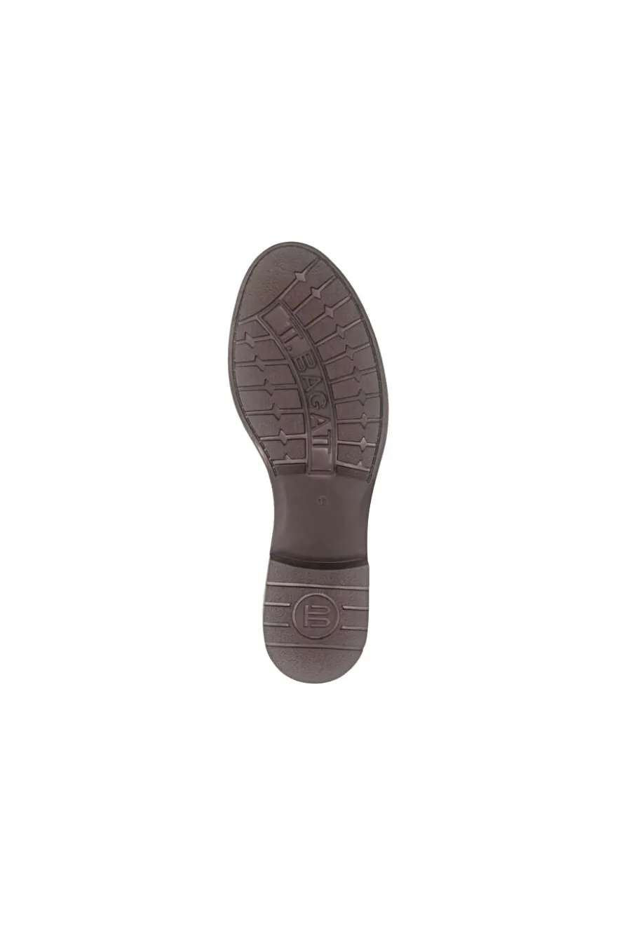 Anfibi stringati marrone cuoio in pelle con zip e rivestimento caldo Bagatt D11AFS3K4000