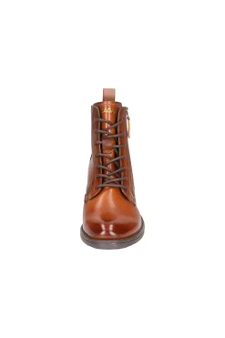 Anfibi stringati marrone cuoio in pelle con zip e rivestimento caldo Bagatt D11AFS3K4000