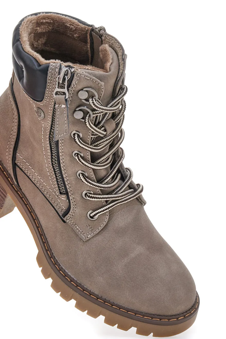 Anfibi taupe con doppia zip e interno caldo Altemberg 7