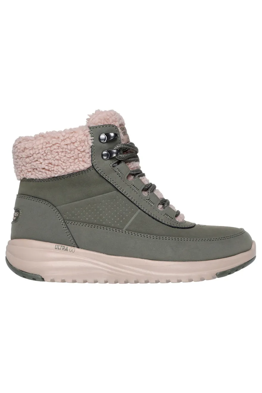 Anfibi verdi impermeabili con interno in pelliccia Skechers ON-THE-GO STELLAR ALPINE ADVENTURE